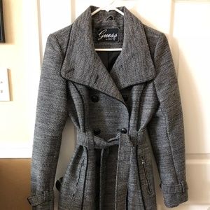 Guess Double Breasted Tie Jacket